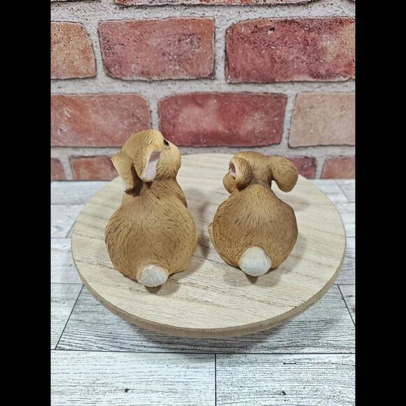 Homco Bunny Rabbit Figurine Set #1465 Vintage Home Interior Porcelain Retired - Picture 4 of 7